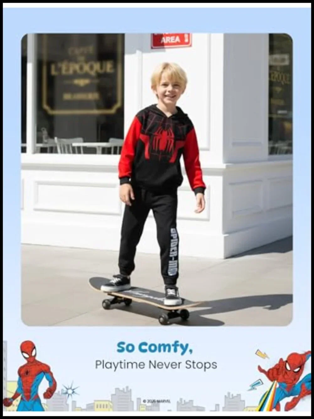 Marvel Spider-Man Miles Morales 2-Piece Hoodie & Jogger Set Kids Cosplay
